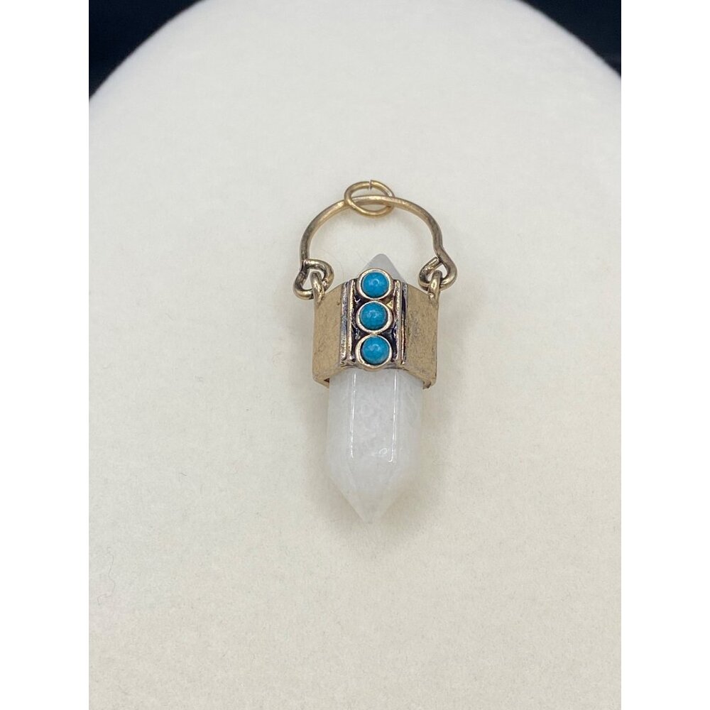 Vintage crystal & turquoise pendant